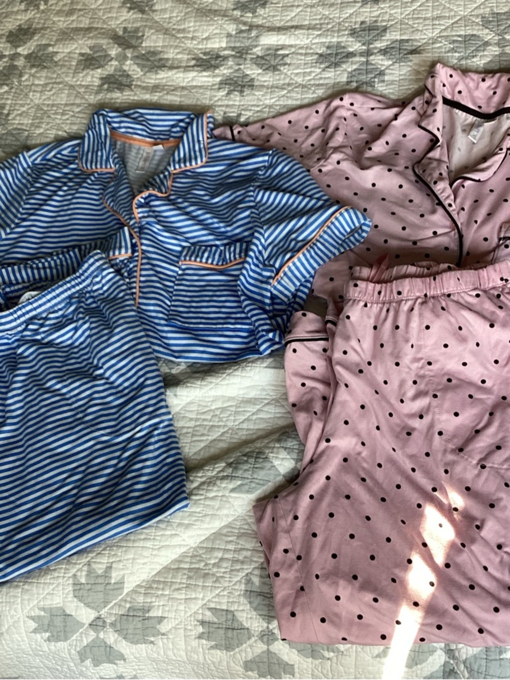 Joyspun Pink Polka Dot cropped pant Pajama Set size large - Picture 2 of 2